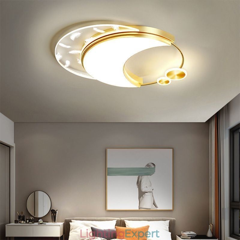 Flush Mount Modern Moon Shape Ceiling Light