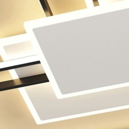 Modern Golden Flush Mount Geometric Light Fixture Ceiling Light 2 Layer