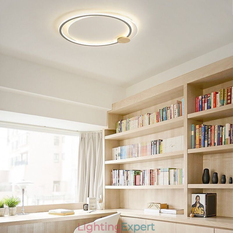 Modern Flush Mount Acrylic 2 Rings Ceiling Light Fixture