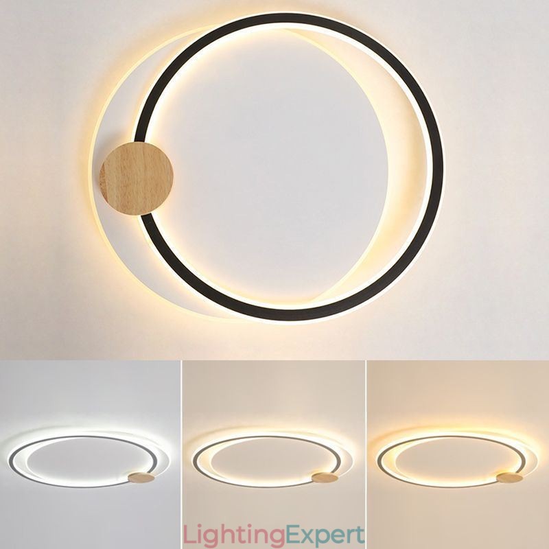 Modern Flush Mount Acrylic 2 Rings Ceiling Light Fixture
