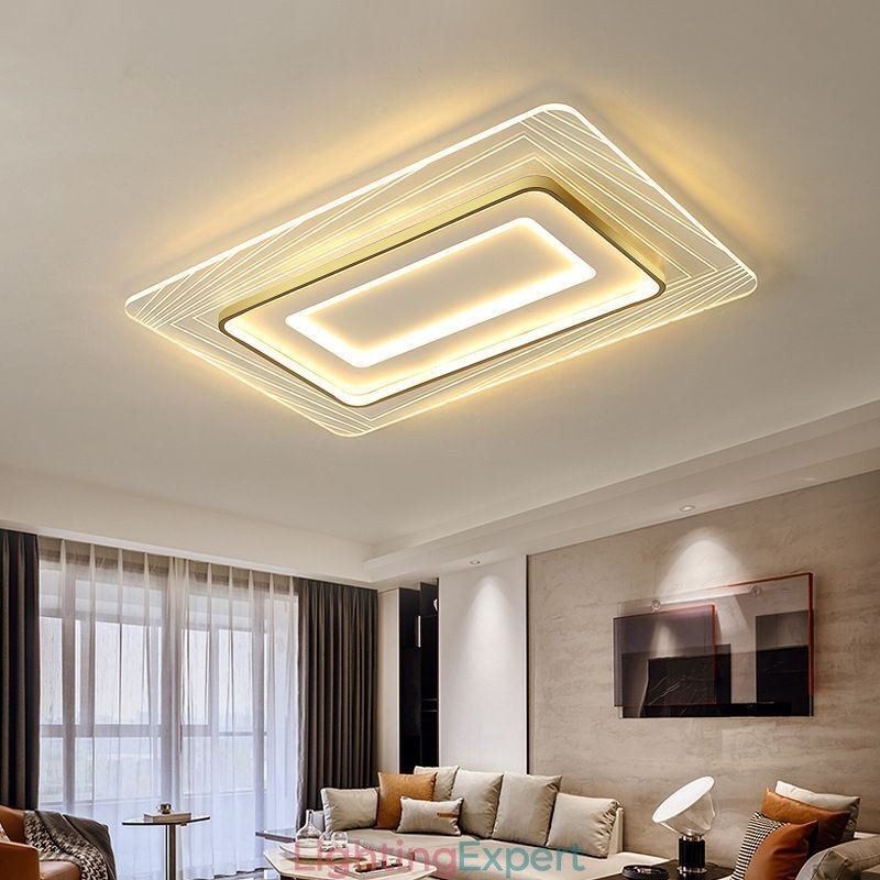 Rectangular Flush Mount Ceiling Light Minimalist Acrylic Ultrathin Ceiling Lamp