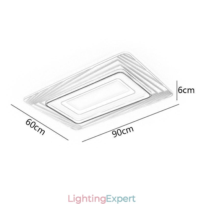 Rectangular Flush Mount Ceiling Light Minimalist Acrylic Ultrathin Ceiling Lamp