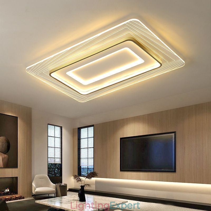 Rectangular Flush Mount Ceiling Light Minimalist Acrylic Ultrathin Ceiling Lamp