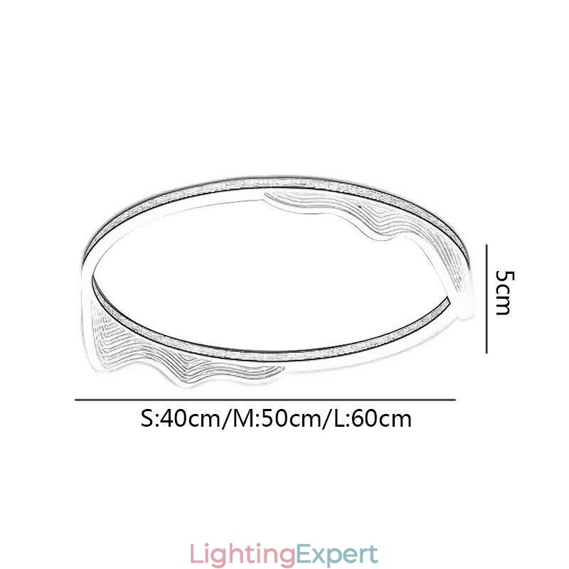 Flush Mount Circular Ceiling Light With Wavy Edge Decoration