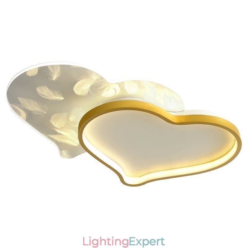Modern Lights Heart Shape Flush Mount Ceiling Light Girls