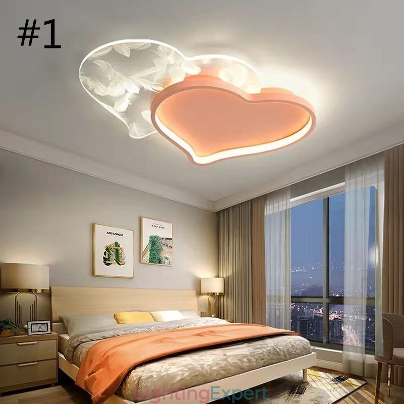 Modern Lights Heart Shape Flush Mount Ceiling Light Girls