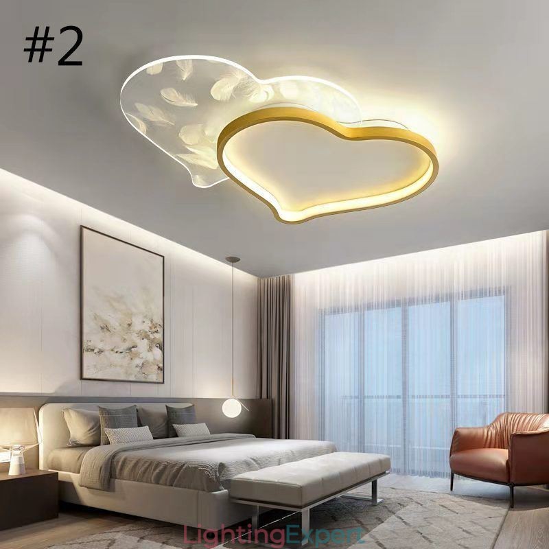 Modern Lights Heart Shape Flush Mount Ceiling Light Girls
