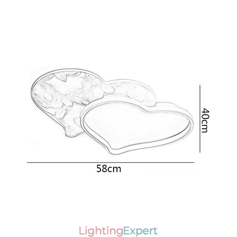 Modern Lights Heart Shape Flush Mount Ceiling Light Girls