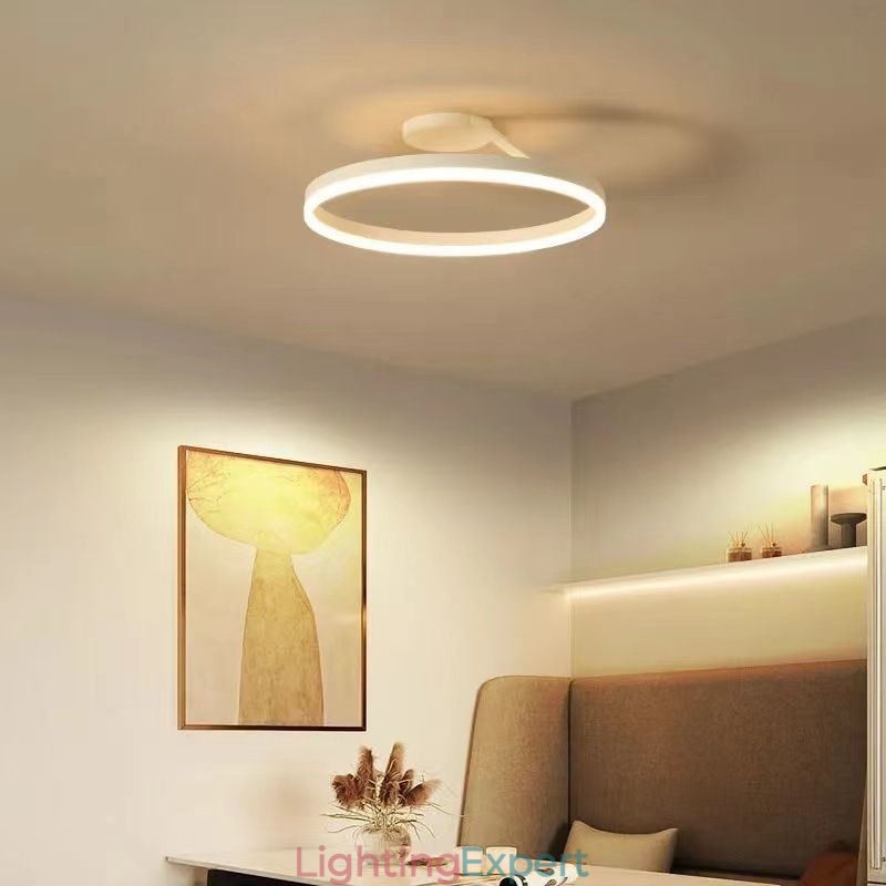 Modern Flush Mount Ceiling Light Fixture Circle Lighting Lamp with Acrylic Lampshade