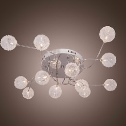 G4 12 light Iron Flush Mount Light with Aluminum Shades