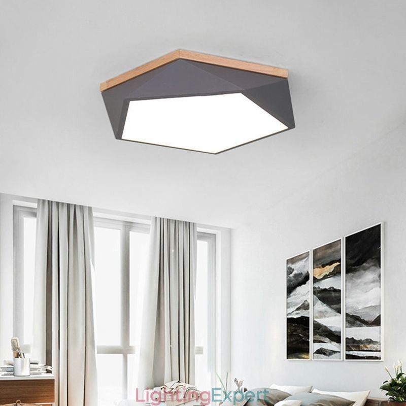 Modern Ceiling Light Diamond Shape Design Dimmable Flush Mount Ceiling Lights Fixture