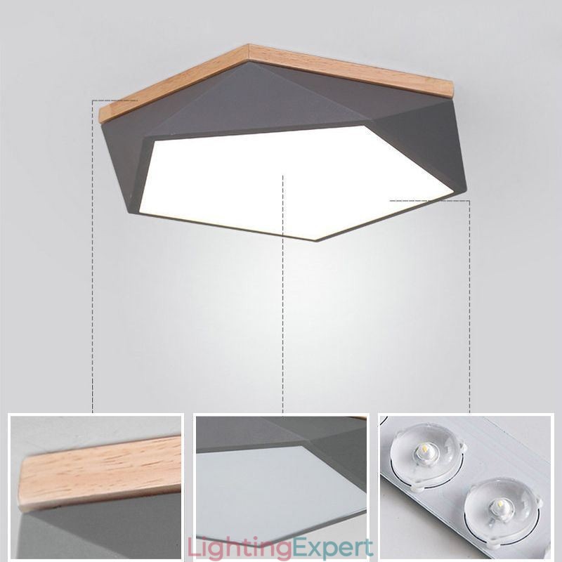 Modern Ceiling Light Diamond Shape Design Dimmable Flush Mount Ceiling Lights Fixture