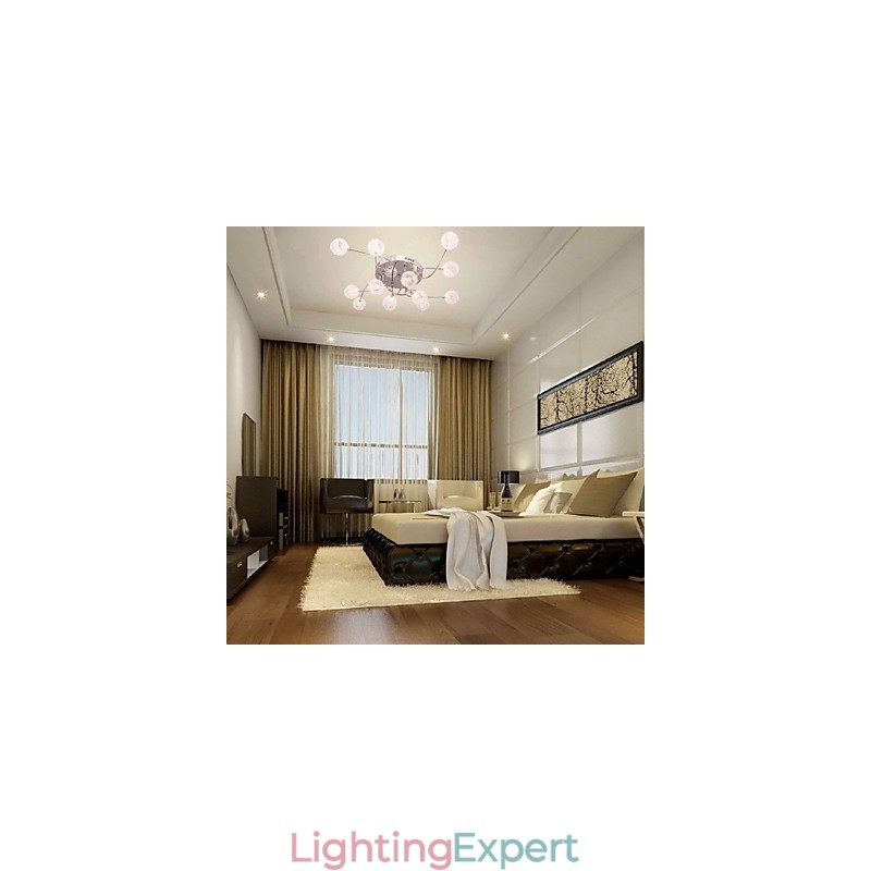 G4 12 light Iron Flush Mount Light with Aluminum Shades