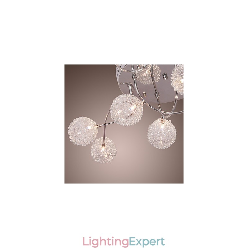 G4 12 light Iron Flush Mount Light with Aluminum Shades