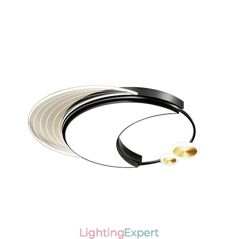 Dimmable Ceiling Light Modern Flush Mount Lighting Fixtures with Moon Shape 36W