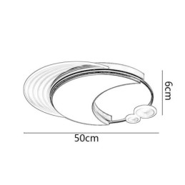 Dimmable Ceiling Light Modern Flush Mount Lighting Fixtures with Moon Shape 36W