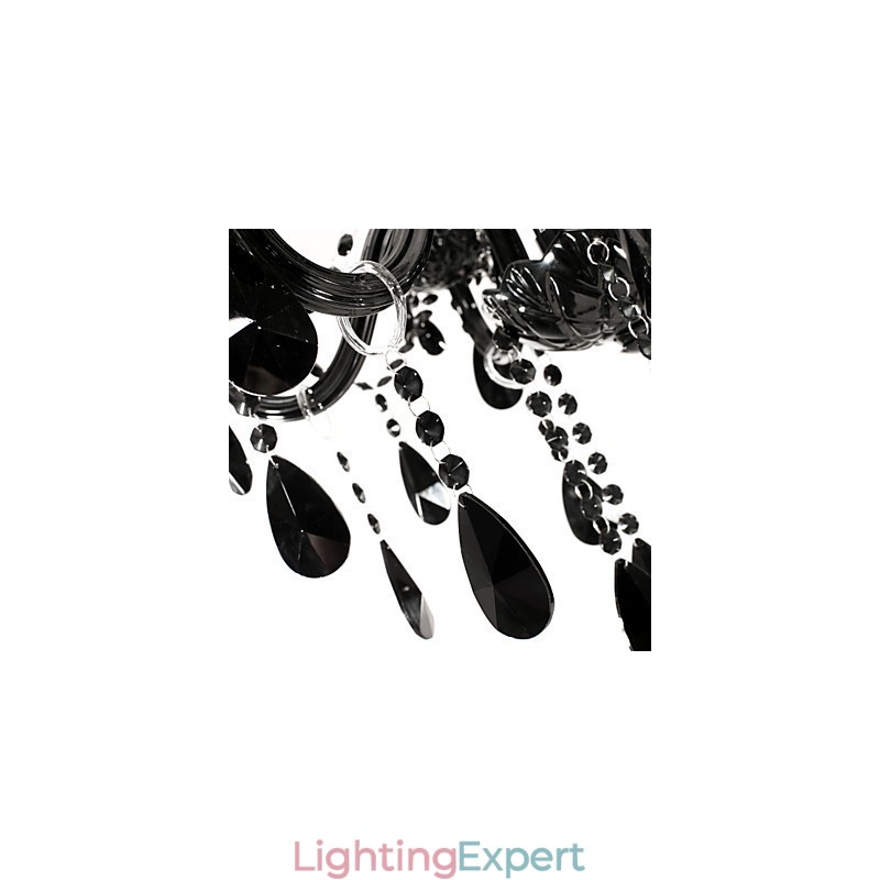 Chandelier Black Crystal Modern 6 Lights