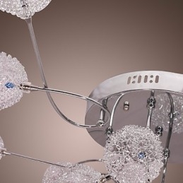 G4 12 light Iron Flush Mount Light with Aluminum Shades