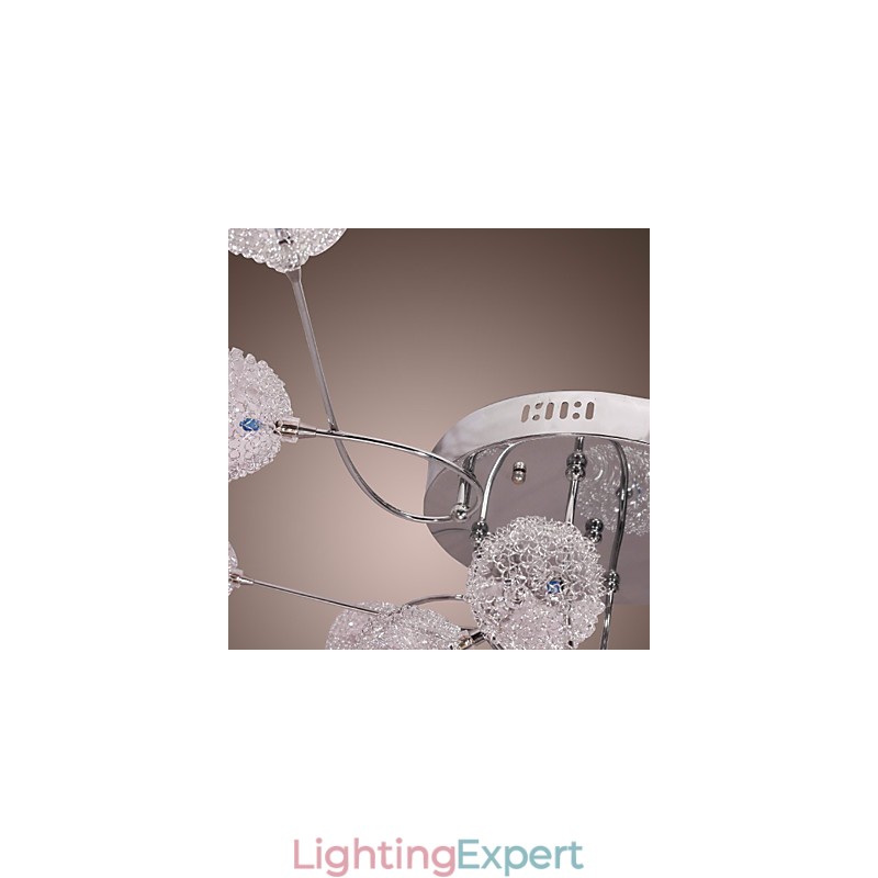 G4 12 light Iron Flush Mount Light with Aluminum Shades