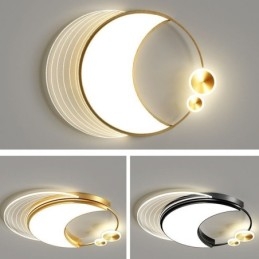 Dimmable Ceiling Light Modern Flush Mount Lighting Fixtures with Moon Shape 36W