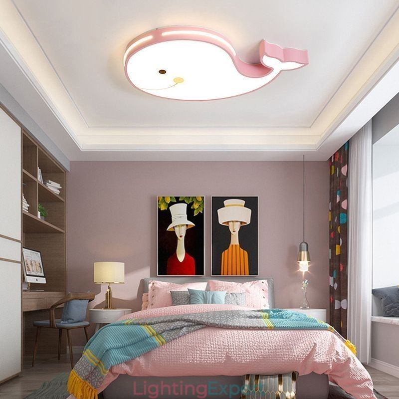 Dolphin Patterned Dimmable Ceiling Light Creative Ceiling Fixture Children
