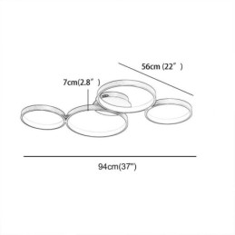 Ceiling Lamp 7200LM 4 Rings Lighting Fixture