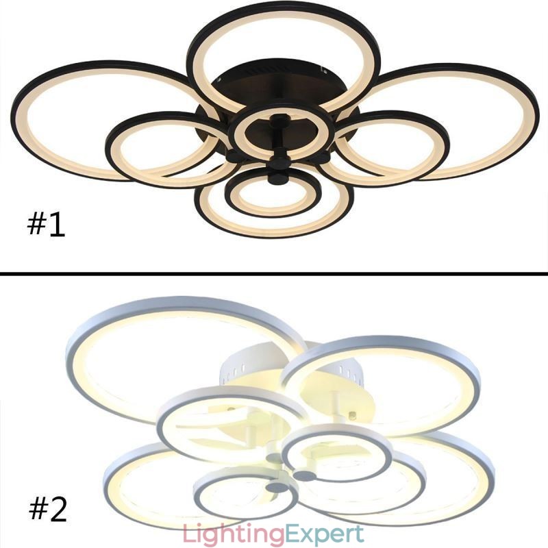 Dimmable Ceiling Light Modern Ring Circle Flush Mount Ceiling Lamp