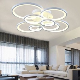 Dimmable Ceiling Light Modern Ring Circle Flush Mount Ceiling Lamp