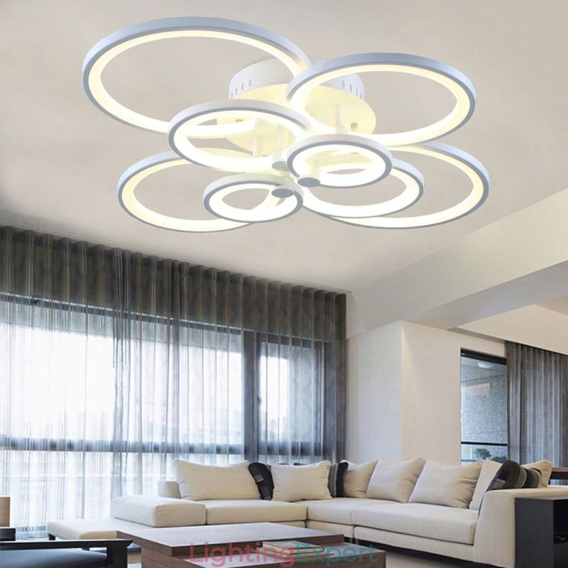 Dimmable Ceiling Light Modern Ring Circle Flush Mount Ceiling Lamp