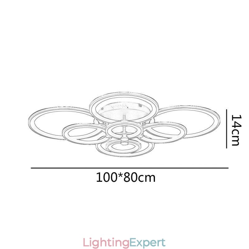 Dimmable Ceiling Light Modern Ring Circle Flush Mount Ceiling Lamp