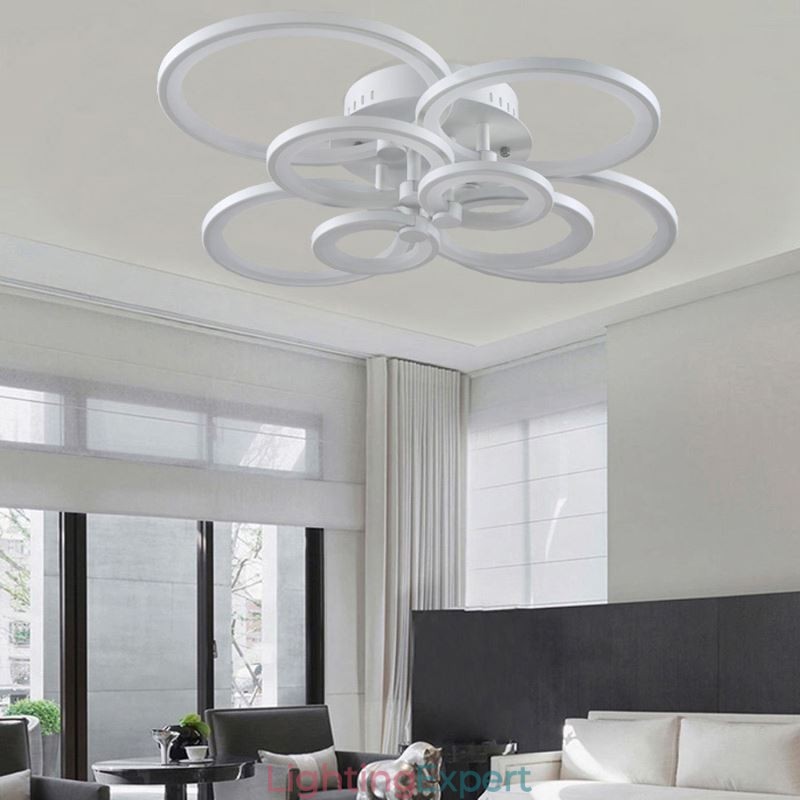 Dimmable Ceiling Light Modern Ring Circle Flush Mount Ceiling Lamp