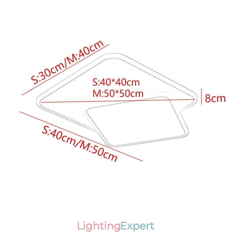 Flush Mount Double Square Ceiling Light