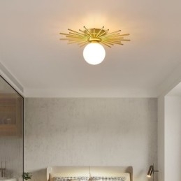 Modern 1 Light Flush Mount Ceiling Light Fixture Globe Ceiling Lamp