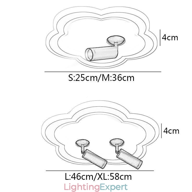 Flush Mount Acrylic Flower Shape Ceiling Light Spotlight