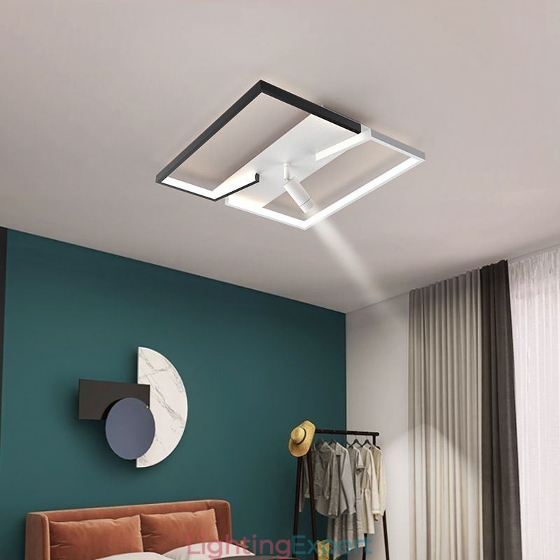 Ceiling Lamp Black & White Acrylic Lighting Spotlight