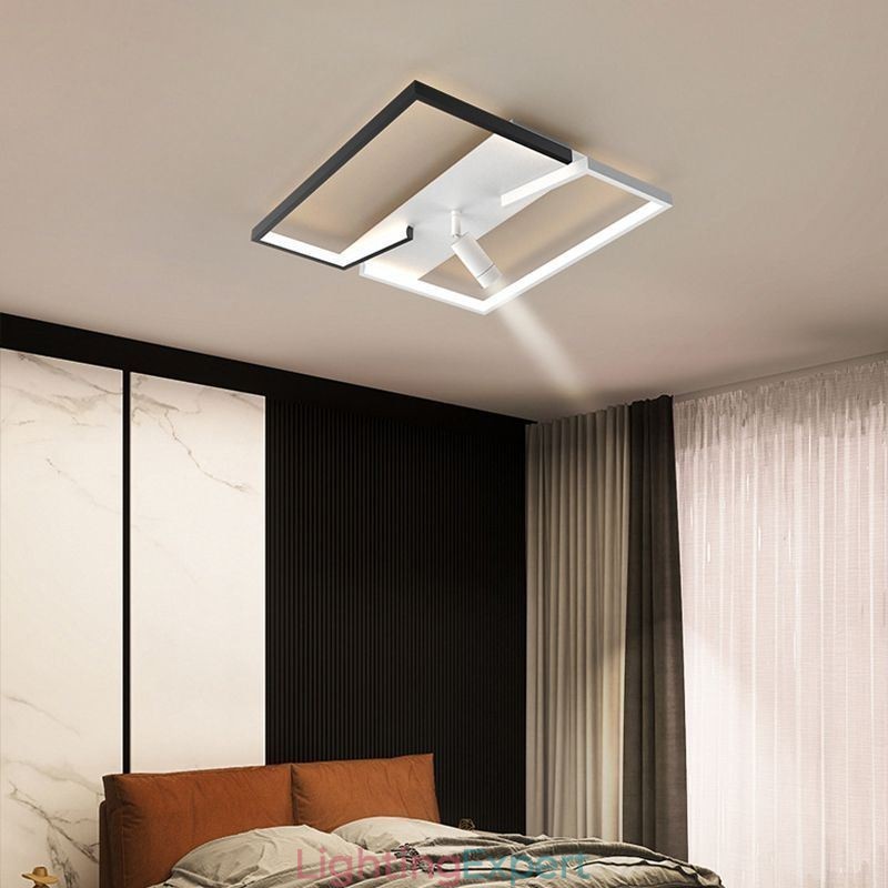 Ceiling Lamp Black & White Acrylic Lighting Spotlight