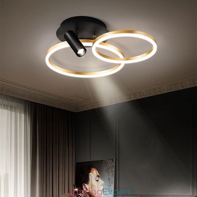 Ceiling Lamp Brushed Gold Halo Ring Lighting Spotlight