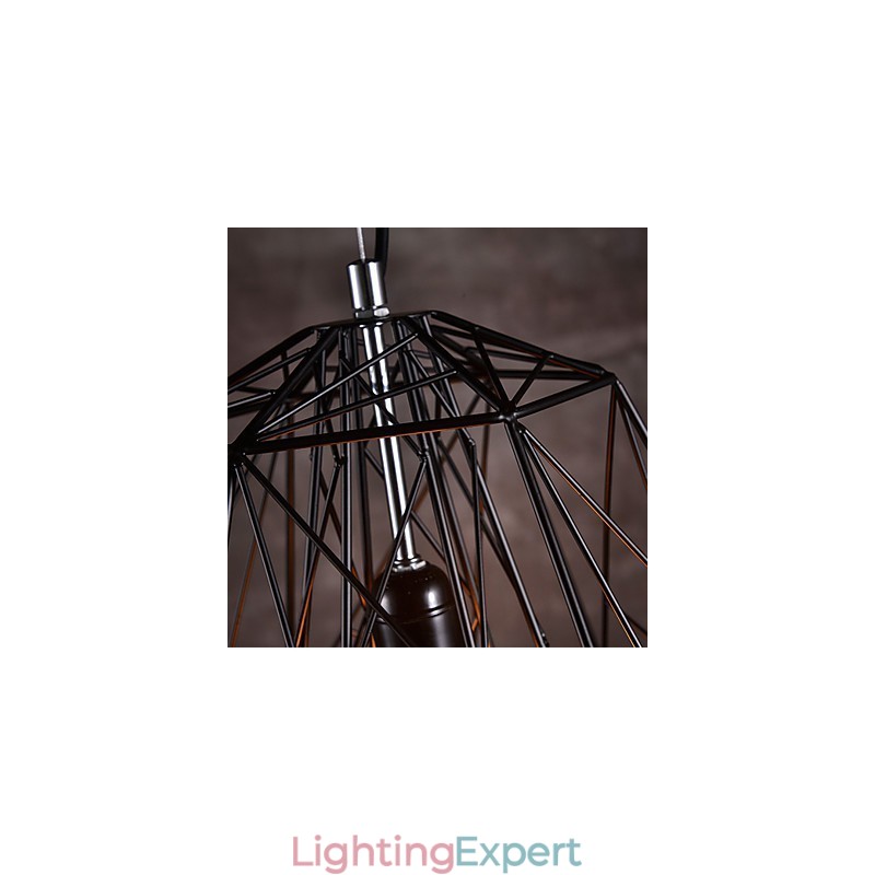 Pendant in Black Plait Lampshade
