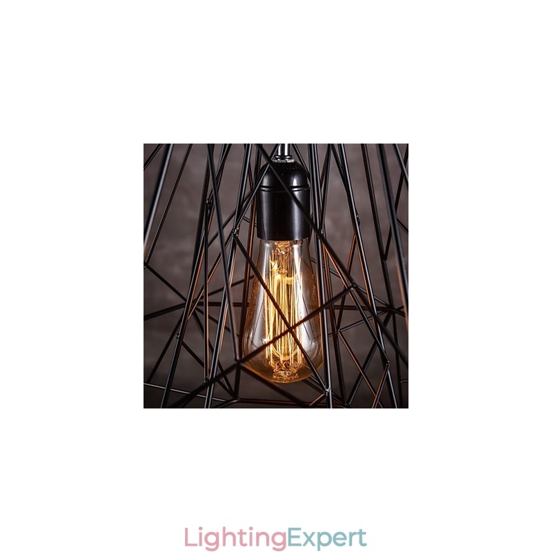 Pendant in Black Plait Lampshade