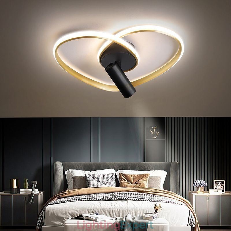 Flush Mount Brushed Gold Heart Shape Lighting Spotlight