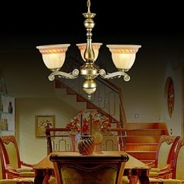 Chandelier Three Lights Bronze European Retro Classic