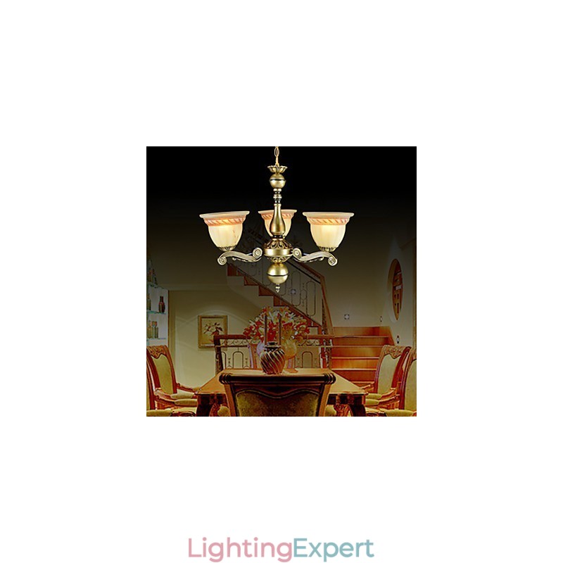 Chandelier Three Lights Bronze European Retro Classic