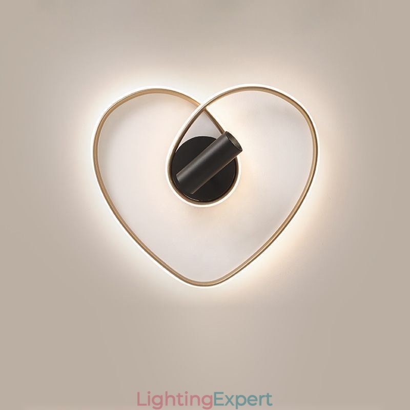 Flush Mount Brushed Gold Heart Shape Lighting Spotlight