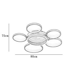6 Ring Acrylic Flush Mount Modern Ceiling Light