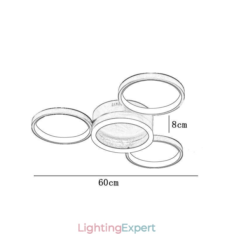 4 Ring Flush Mount Ceiling Light