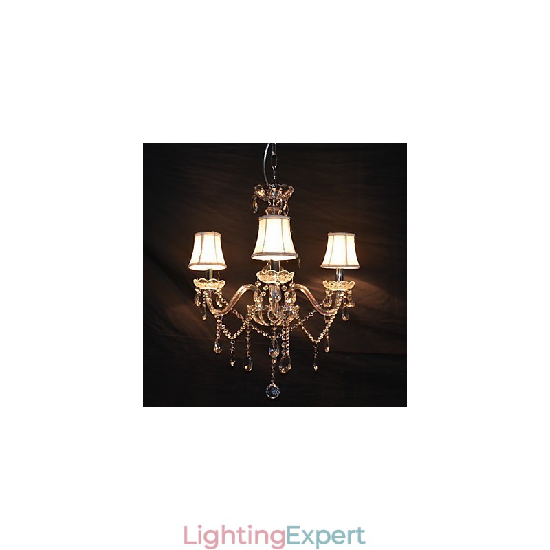 Modern Splendid 3 Lights Chandelier With Crystal Arm
