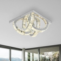 Semi Ring Flush Mount Crystal Ceiling Light