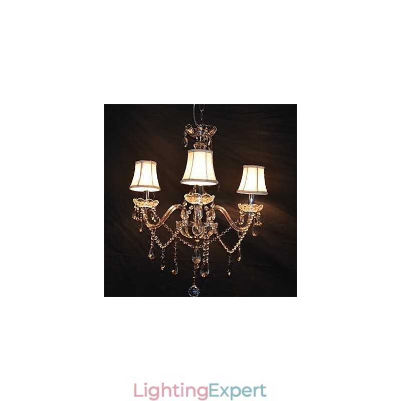 Modern Splendid 3 Lights Chandelier With Crystal Arm