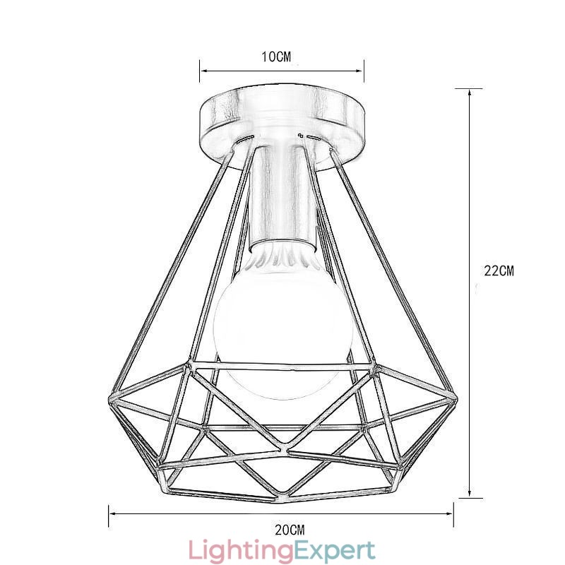 Diamond Shaped Flush Mount Ceiling Light