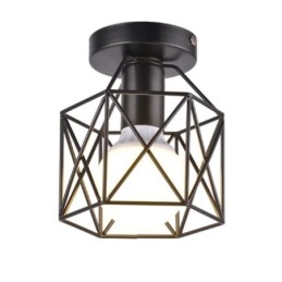 Metal Cage Flush Mount Ceiling Light